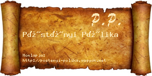Pöstényi Pólika névjegykártya